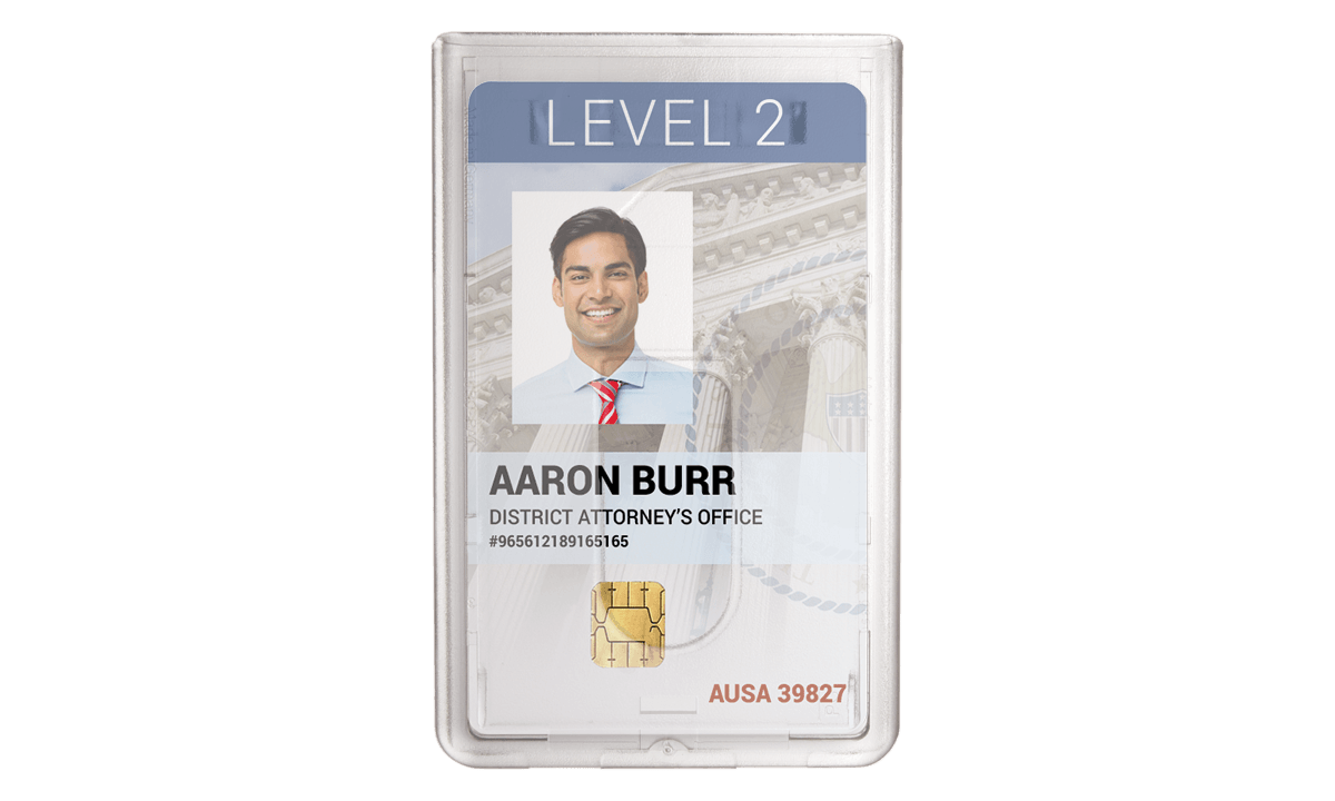 Portabadge Premium per una carta/tessera verticale rigido con incavi per il pollice