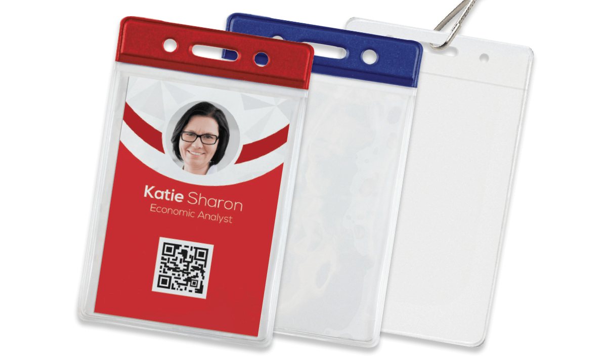 Portabadge personalizzabile in vinile colorato - Dimensioni di una carta di credito (CR80)