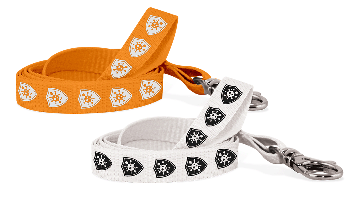 Laccetti porta badge personalizzati in poliestere antimicrobico di 10 mm - 1 colore di stampa