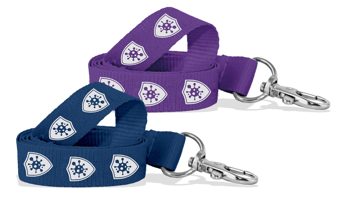 Laccetti porta badge personalizzati in poliestere antimicrobico di 15 mm - 1 colore di stampa