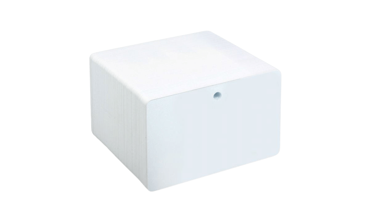Tessera PVC bianca non stampate con foro preforato in formato orizzontale
