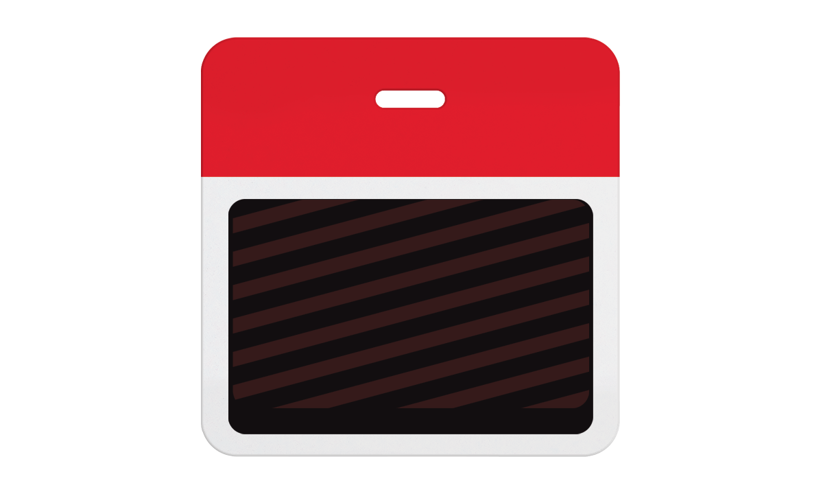 TEMPBadge termici a clip in 2 pezzi - Parte posteriore con parte superiore rossa