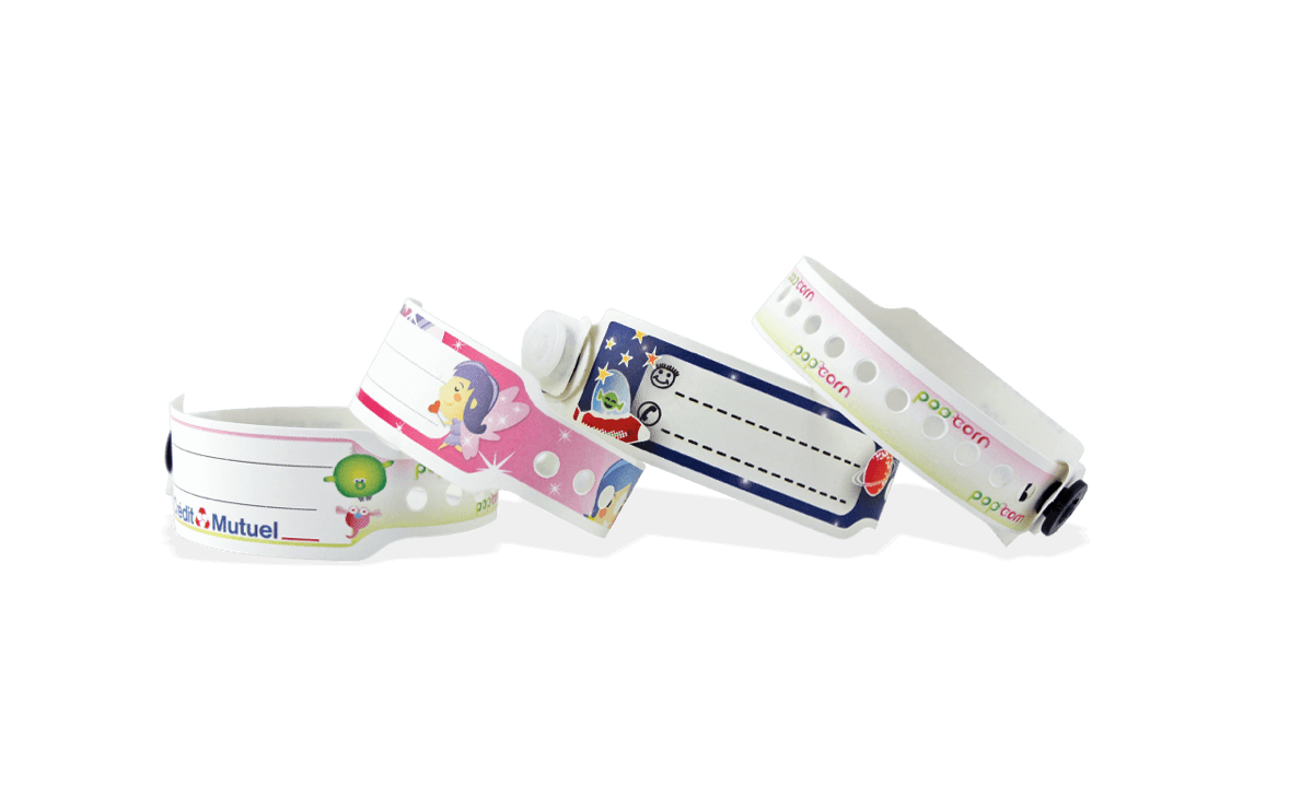 Braccialetti x bambini in plastica personalizzabili con stampa fotografica 19 mm