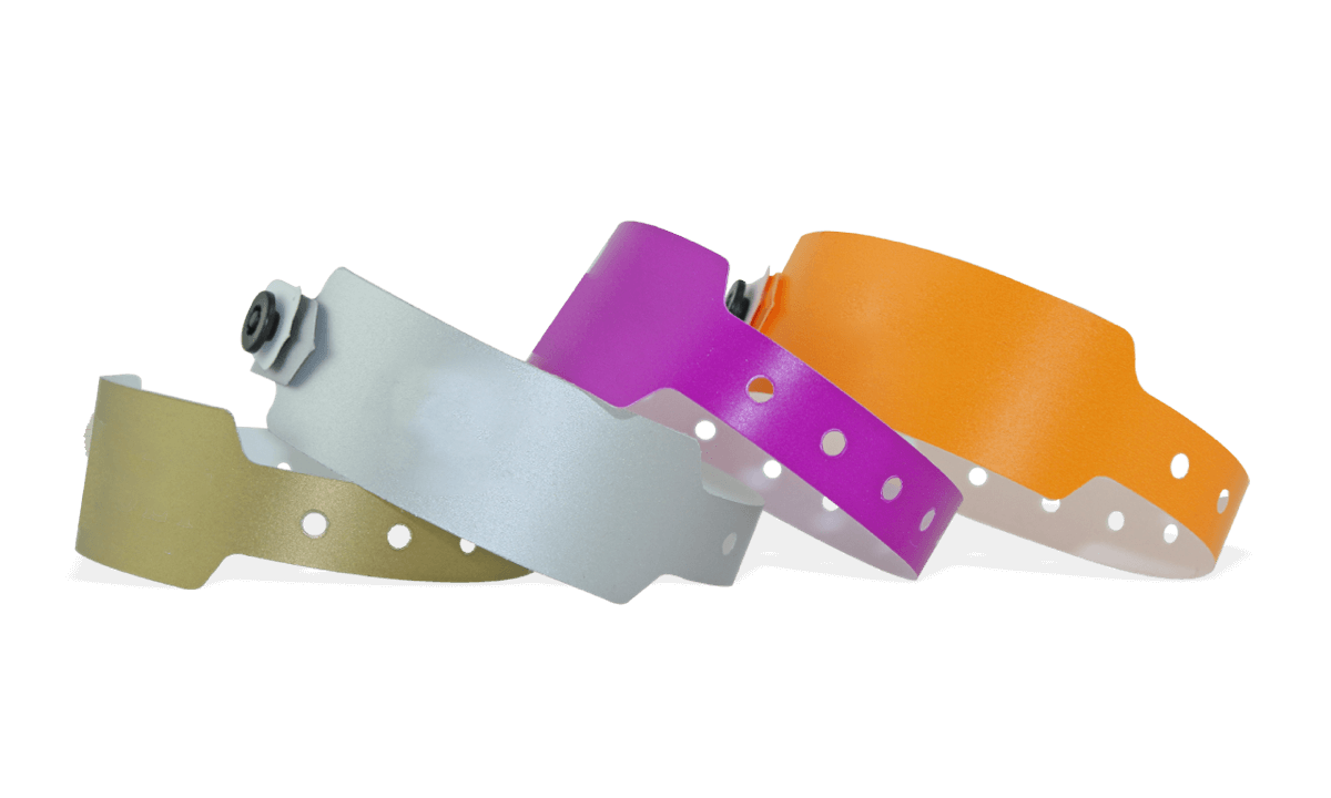Braccialetti in plastica senza personalizzazione con tagliando staccabile 13 mm