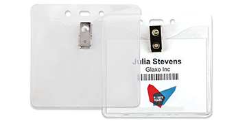 Portabadge in vinile con clip - inserto dim. 99 x 84 mm