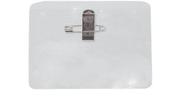 Portabadge in vinile con combinazione spilla/clip - inserto dim. 76 x 102 mm