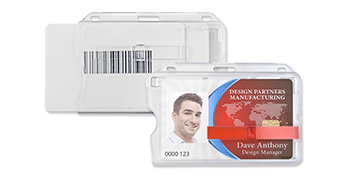 Portabadge Premium orizzontale rigido per una carta/tessera con dispositivo di scorrimento