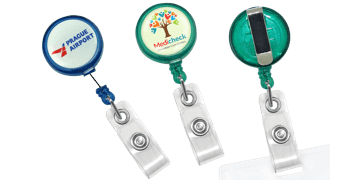 Portabadge avvolgibile rotondo Maxlabel traslucido personalizzabile