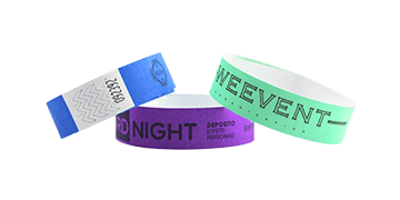 Braccialetti Short Stay in Tyvek personalizzabili con stampa in nero 19 mm