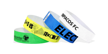 Braccialetti Short Stay in Tyvek personalizzabili con stampa in nero 19 mm